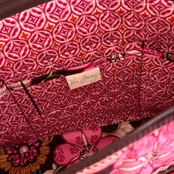 Vera Bradley Floral Pink and Brown Women's Small Tote - Picture 3 of 3